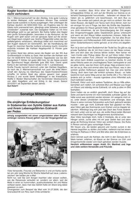 Kahlaer Nachrichten - Ausgabe Nr. 06 - 1. April 2010