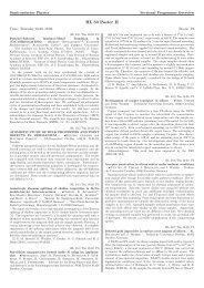 Semiconductor Physics Sectional Programme Overview