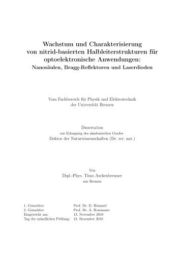 Wachstum und Charakterisierung von nitrid-basierten ...