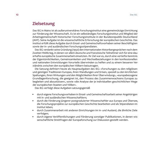 Jahresbericht 2012 (PDF) - Institut für Europäische Geschichte der ...