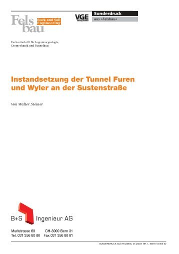 Instandsetzung der Tunnel Furen und Wyler an der ... - B+S AG