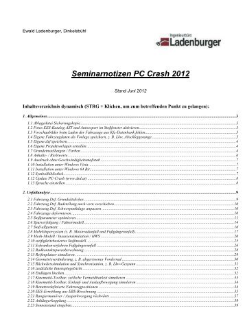 PC-Crash - Osterseminar 2012