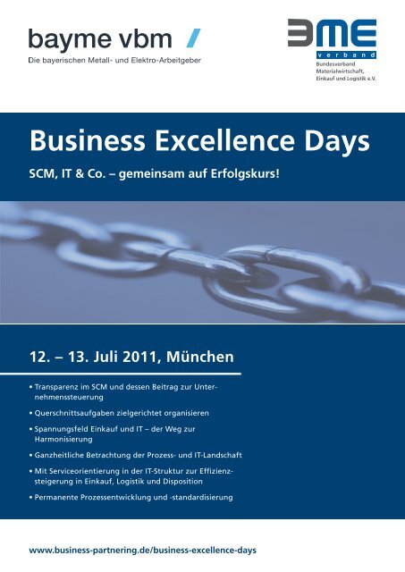 Einladung zu den Business Excellence Days 2011