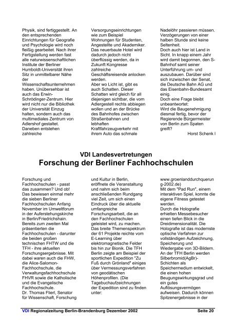 Regionalzeitung Berlin - (VDI) Berlin-Brandenburg