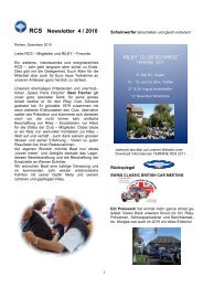 RCS Newsletter 4 / 2010 - Riley Club Schweiz