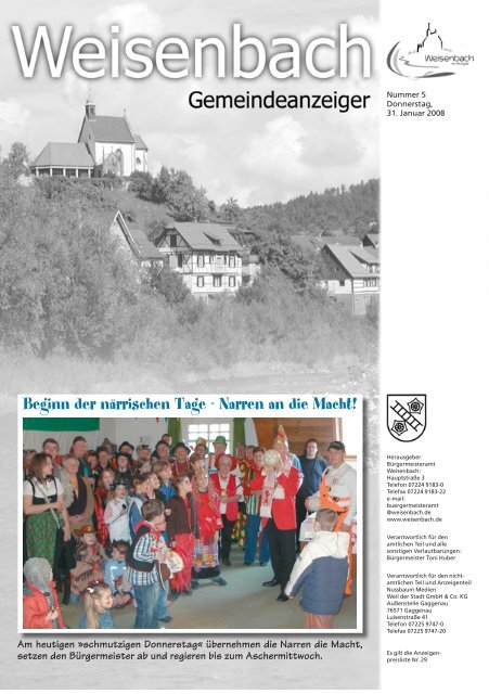 (Gemeindeanzeiger (05/08) - weisenbach.de