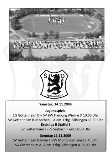 Nr. 7 SVG - FV Sasbach 14.11.2009 - SV Gottenheim