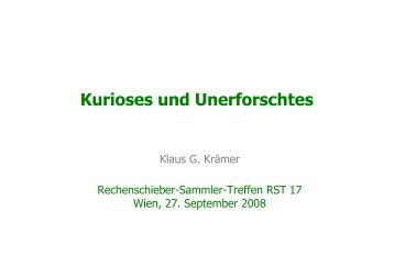 Kurioses und Unerforschtes - Rechenschieber-Sammler