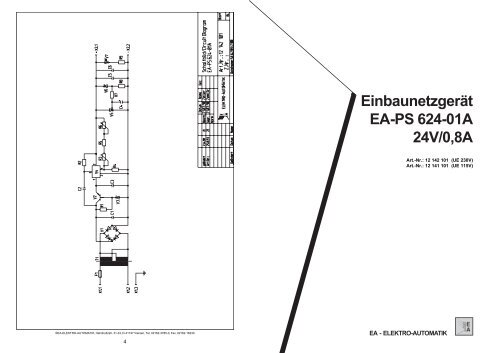 Einbaunetzgerät EA-PS 624-01A 24V/0,8A - EA-Elektro Automatik