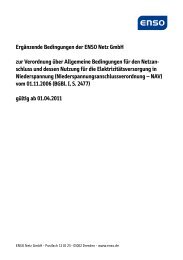 Ergänzende Bedingungen der ENSO Netz GmbH zur Verordnung ...
