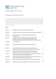 Netzentgelte Strom 2012 - Schleswig-Holstein Netz AG