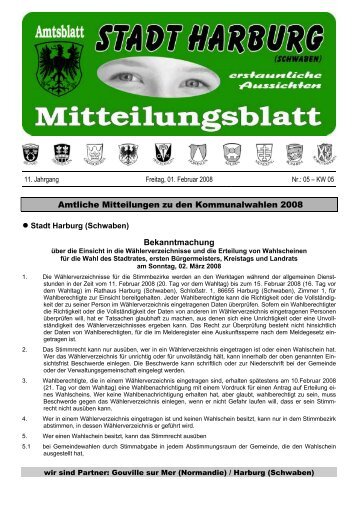 Amtliche Mitteilungen zu den Kommunalwahlen 2008 ... - Harburg