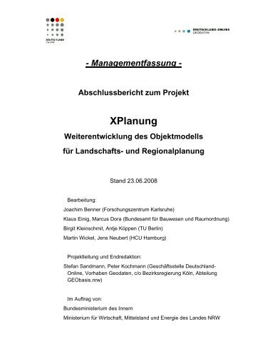 Abschlussbericht zum Projekt XPlanung ... - IT Planungsrat