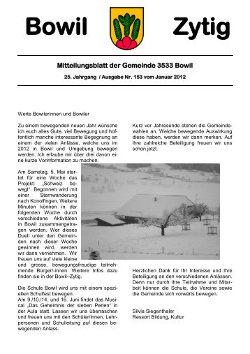 Bowil-Zytig Nr. 153 vom Januar 2012