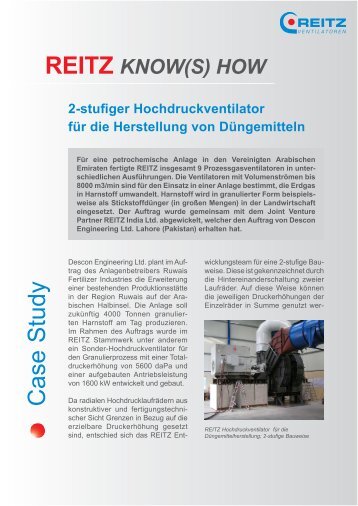 2-stufiger Hochdruckventilator für die Herstellung von Düngemitteln