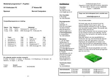 40 Wedstrijd programma F - Pupillen VV Vinkhuizen F5 ... - VV Gruno