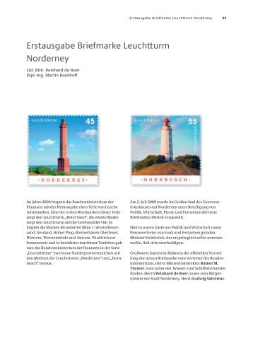 Erstausgabe Briefmarke Leuchtturm Norderney - Wasser- und ...