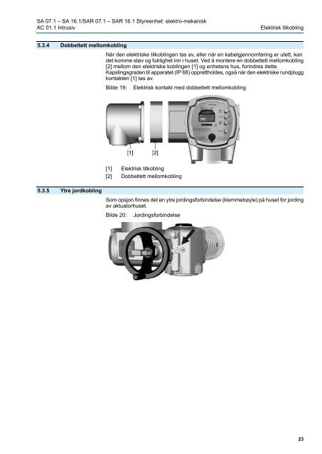 Multiturn aktuatorer SA 07.1 – SA 16.1/SAR 07.1 – SAR 16.1 ...