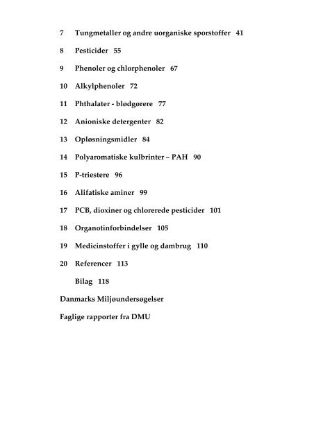 Miljøfremmede stoffer og tungmetaller i vandmiljøet - Danmarks ...