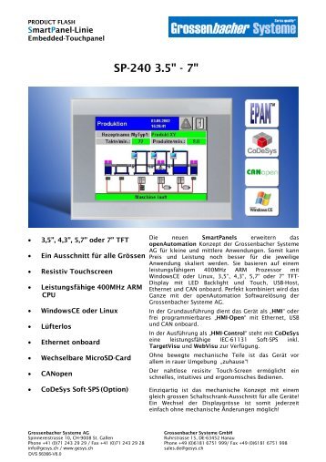 SP-240 3.5" - 7" - Grossenbacher Systeme AG