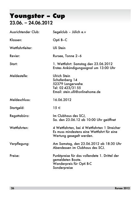 Rurseeheft 2012 - Segelsportclub - Rursee eV