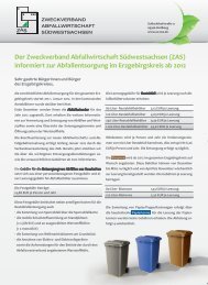 Der Zweckverband Abfallwirtschaft Südwestsachsen ... - beim ZAS