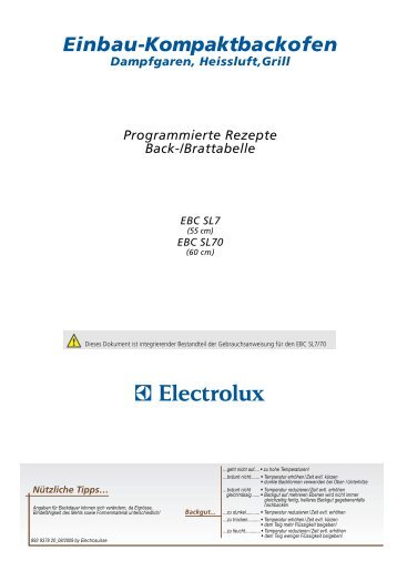 Gebrauchsanweisung Electrolux Steamer EBC SL7 - Elektroshop24