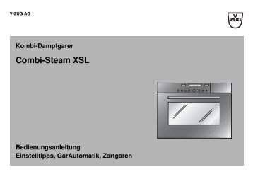 Einstelltipps V-Zug Steamer Combi-Steam XSL - Elektroshop24