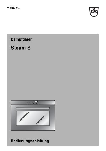 Bedienungsanleitung V-Zug Steamer Steam S - Elektroshop24