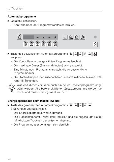 Bedienungsanleitung V-Zug Wäschetrockner Adora ... - Elektroshop24