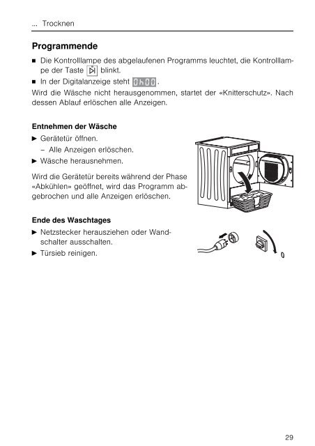 Bedienungsanleitung V-Zug Wäschetrockner Adora ... - Elektroshop24