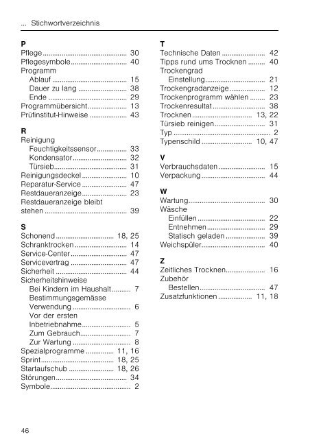 Bedienungsanleitung V-Zug Wäschetrockner Adora ... - Elektroshop24