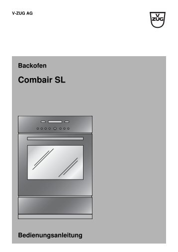 Bedienungsanleitung V-Zug Backofen Combair SL - Elektroshop24