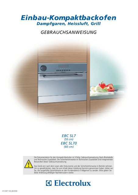 electrolux steamer backofen