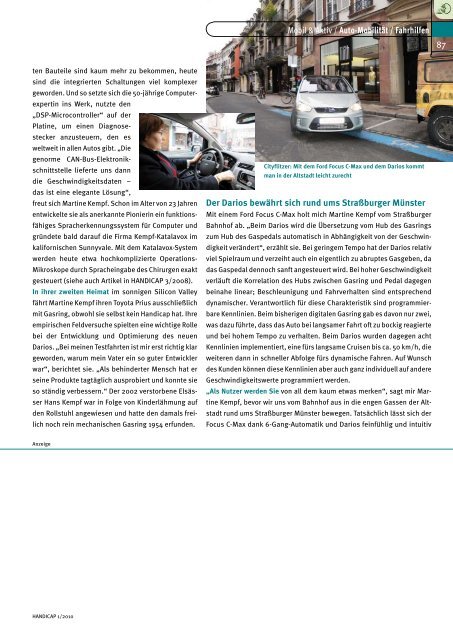 ARTIKEL in HANDICAP Magazin - Kempf