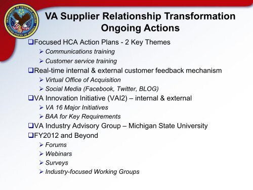 VA Supply Chain Transformation - National Defense Industrial ...