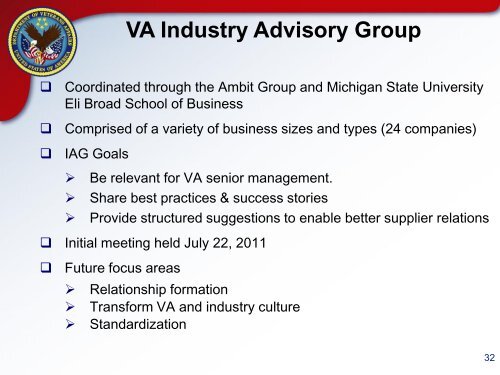 VA Supply Chain Transformation - National Defense Industrial ...