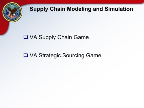 VA Supply Chain Transformation - National Defense Industrial ...