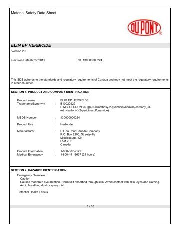 Elim® MSDS - DuPont