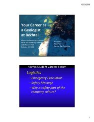 Your Career as G l i a Geologist at Bechtel Logistics - Earth ...
