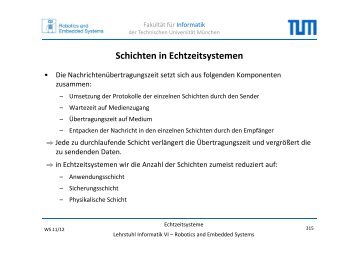 Schichten in Echtzeitsystemen - Robotics and Embedded Systems