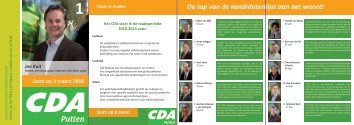 Stem op 3 maart De top van de kandidatenlijst aan het woord - CDA