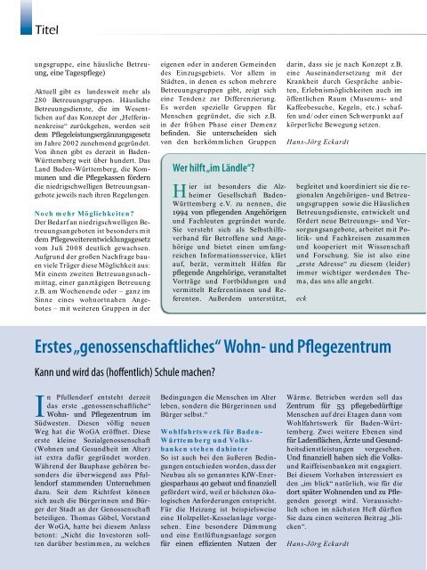 Ausgabe 02/2010 - Der Landesseniorenrat Baden-Württemberg eV