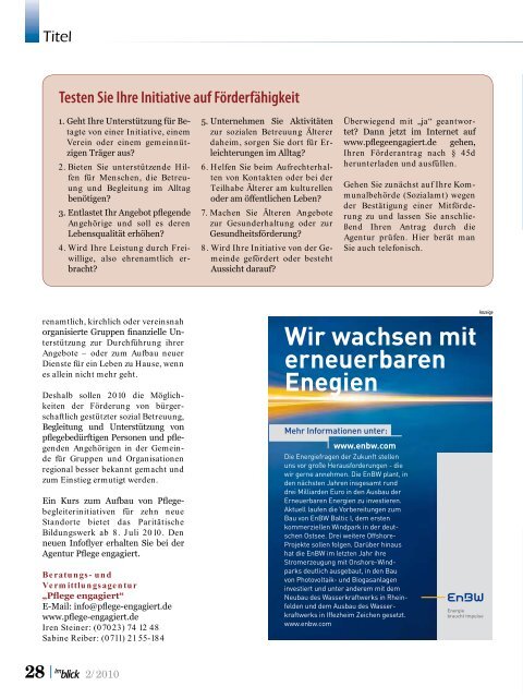 Ausgabe 02/2010 - Der Landesseniorenrat Baden-Württemberg eV