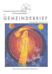 G E M E I N D E B R I E F - Evangelisch-Lutherische Kirche Basel