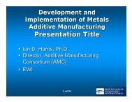 Development and Implementation of Metals Additive ... - EWI