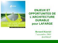 Les enjeux de la construction durable - Lafarge