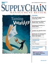 Supply chain Management Review - September/October 2011