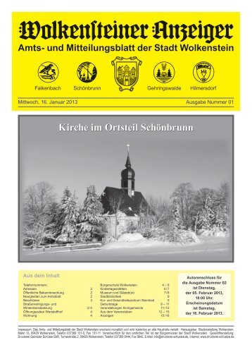 Amtsblatt Januar 2013 - Stadt Wolkenstein