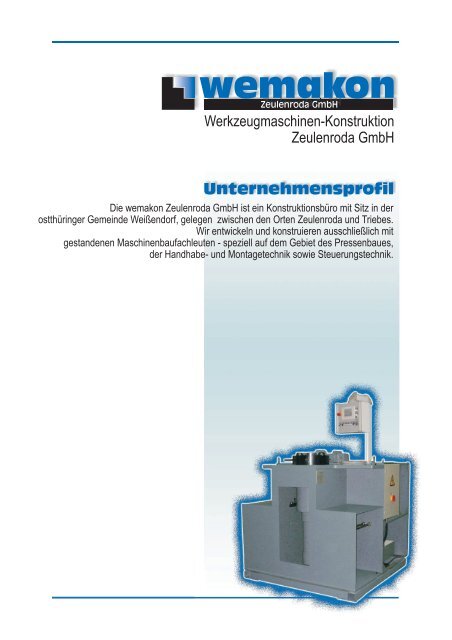 Unternehmensprofil - wemakon Zeulenroda GmbH